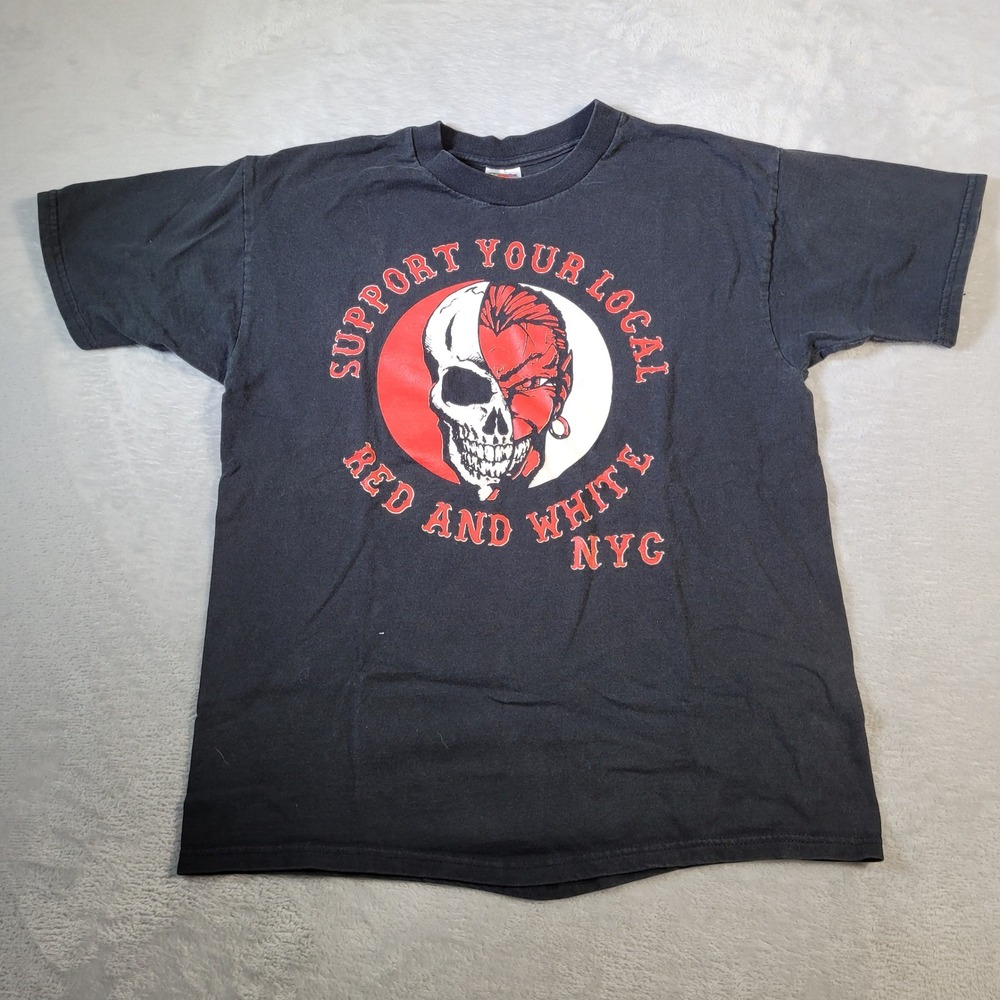 Hells Angels NYC T Shirt Mens‎ Large Black Skull Support Wear